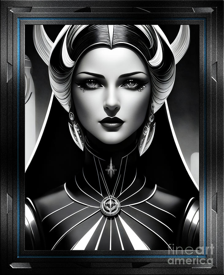 Portrait Of Empress Alestra Of The Delkan Empire Alluring AI Concept Art  by Xzendor7 Painting by Xzendor7