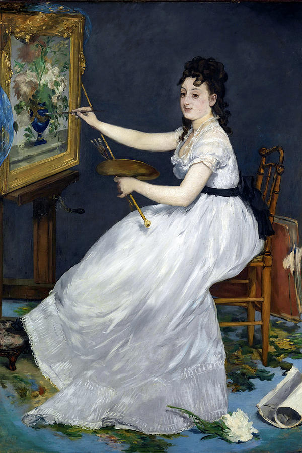 Edouard Manet Painting - Portrait of Eva Gonzales in Manets studio by Edouard Manet