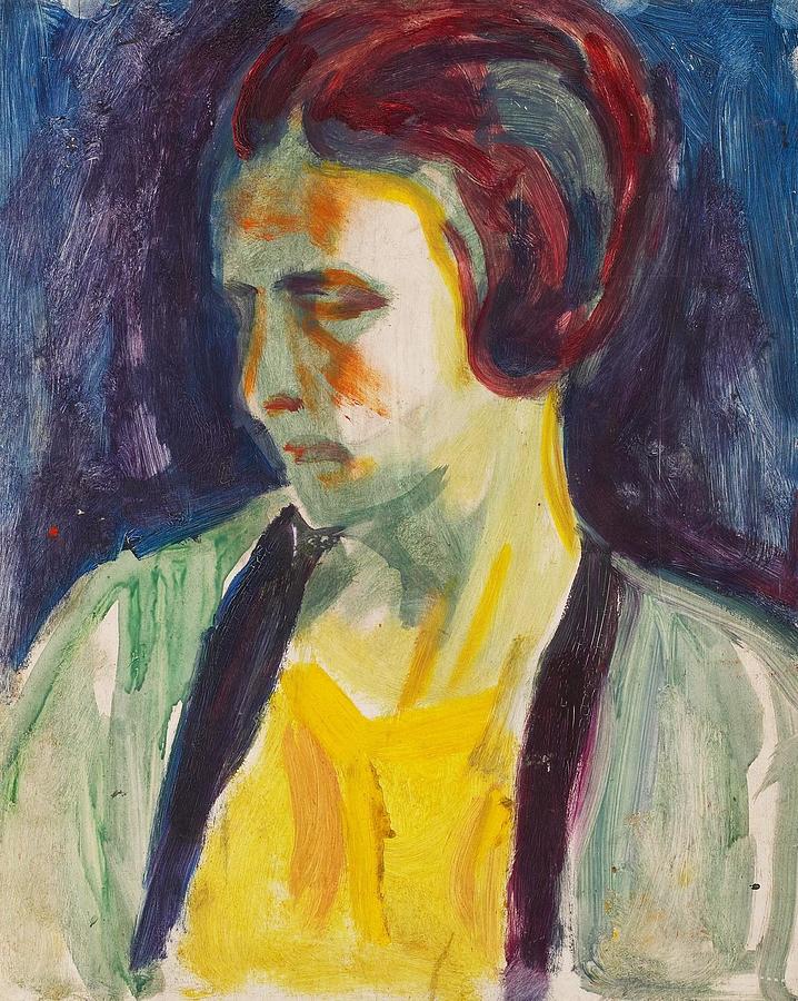 Portrait of Female Model Painting by Edvard Munch - Fine Art America