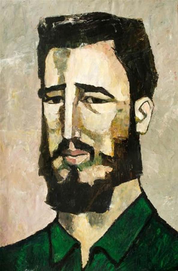 Portrait of Fidel Castro Painting by Oswaldo Guayasamin