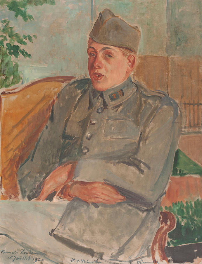 Portrait of Francis Poulenc Painting by Jacques-Emile Blanche