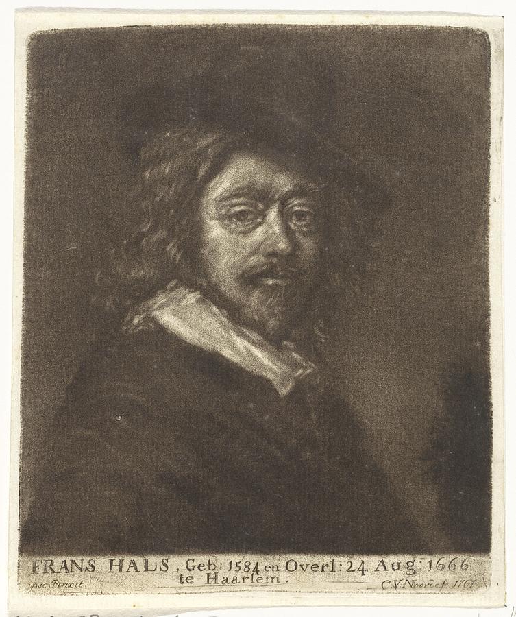 Portrait of Frans Hals with a hat, Cornelis van Noorde  Painting by MotionAge Designs