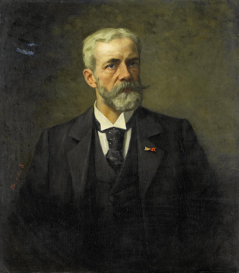 Portrait of Frederik Daniel Otto Obreen , General director of the Rijksmuseum, Amsterdam Painting by Therese Schwartze