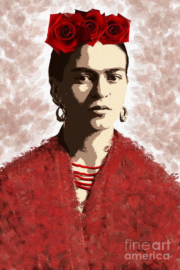 Portrait of Frida Kahlo Painting by Alexandra Arts
