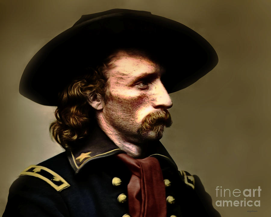 Portrait of George Armstrong Custer Colorized 20210429 v2 horizontal Photograph by Wingsdomain Art and Photography