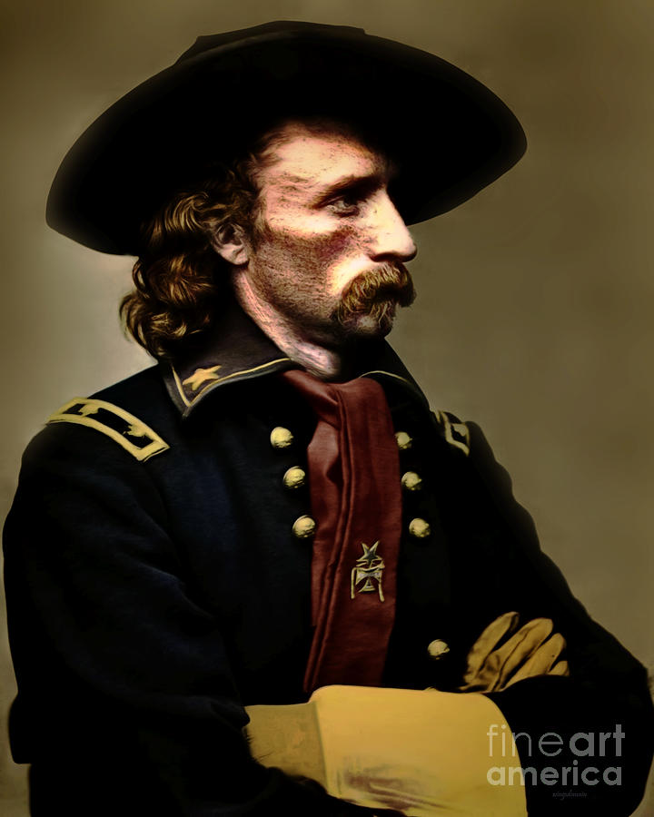 Portrait of George Armstrong Custer Colorized 20210429 v2a Photograph by Wingsdomain Art and Photography