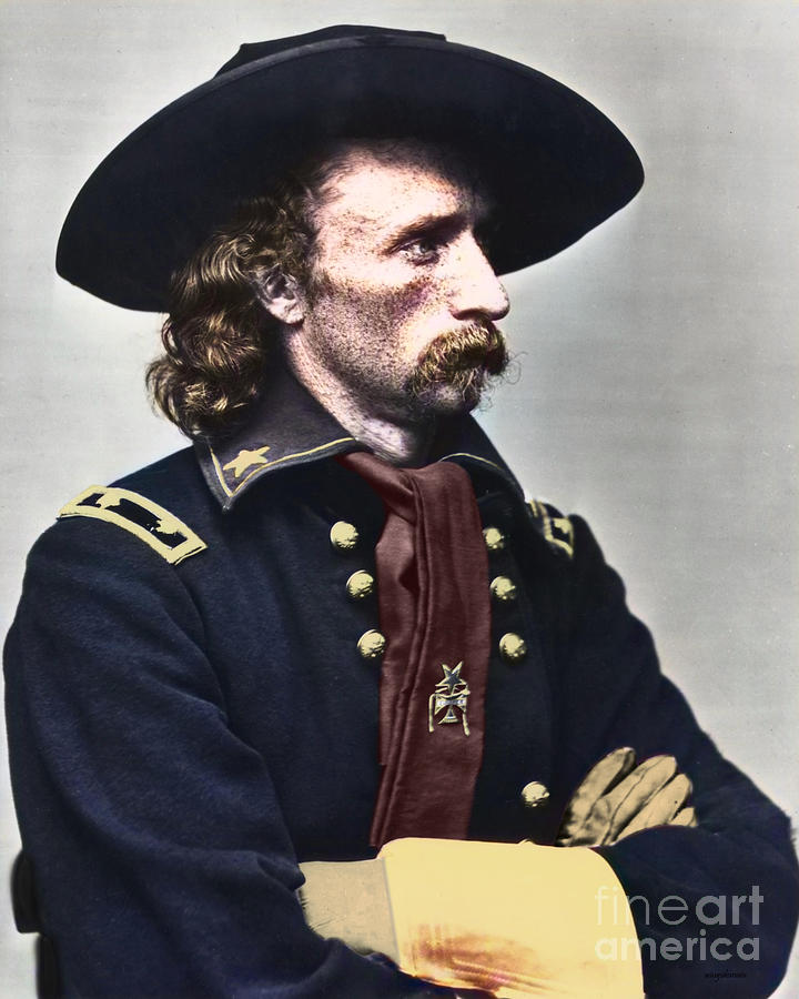 Portrait of George Armstrong Custer Colorized 20210429 Photograph by Wingsdomain Art and Photography