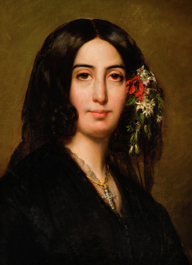 Portrait of George Sand, 1837-1839 Painting by Auguste Charpentier ...