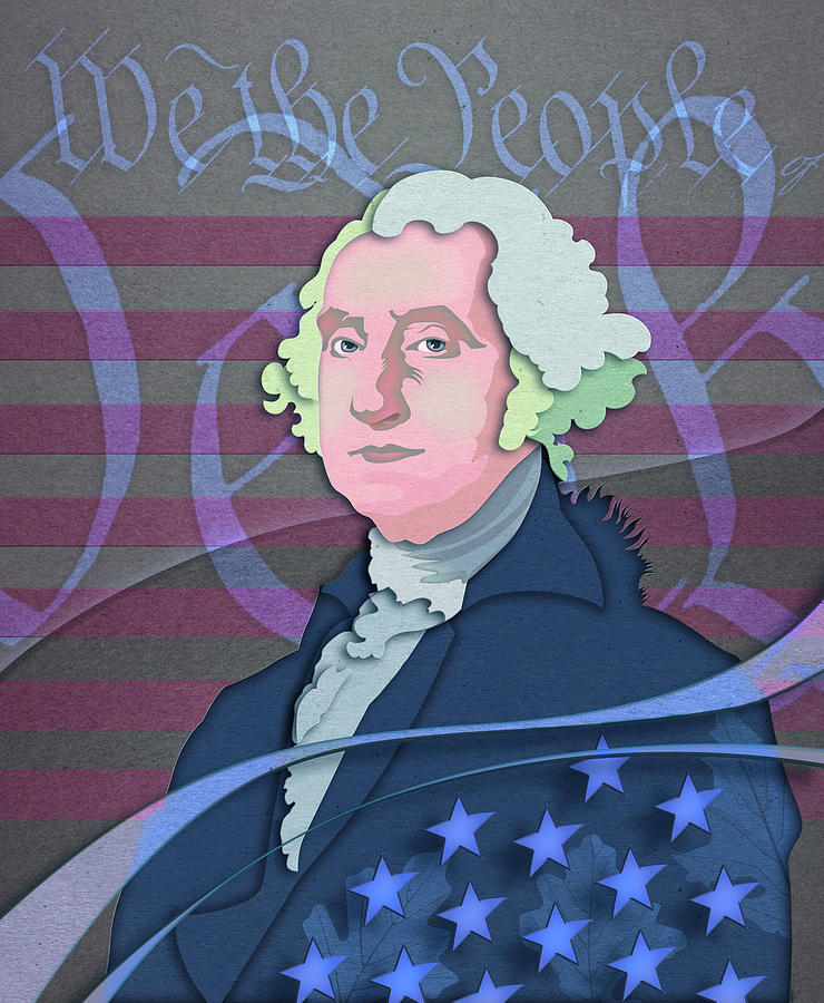 Portrait of George Washington Digital Art by Garth Glazier