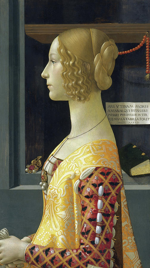 Portrait of Giovanna Tornabuoni, 1489-1490 Painting by Domenico Ghirlandaio Portrait of Giovanna Tornabuoni, 1489-1490 Painting by Domenico Ghirlandaio