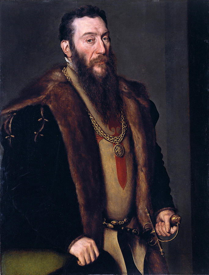 Portrait of Giovanni Battista di Castaldo Painting by Anthonis Mor