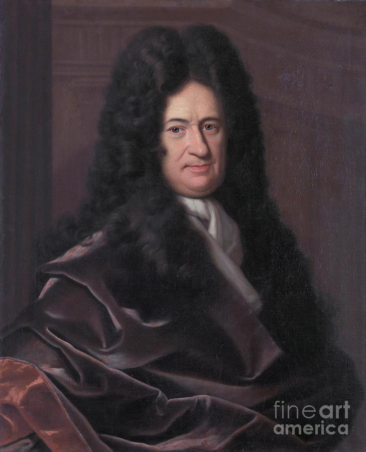 Portrait of Gottfried Wilhelm Leibniz x1 Pyrography by Historic illustrations