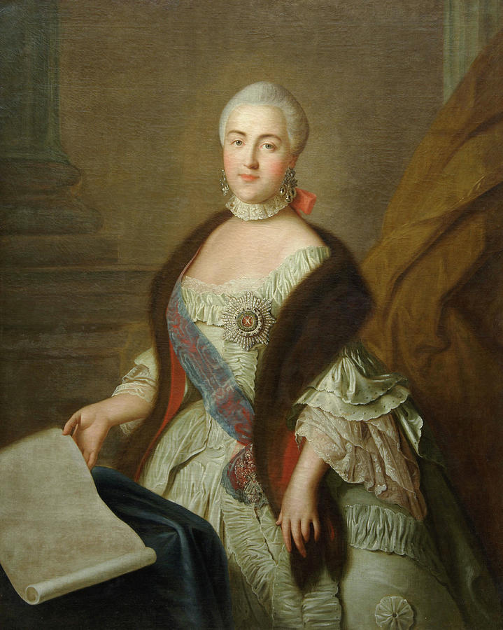 Portrait of Grand Duchess Catherine Alexeyevna 1729-1796 Painting by ...