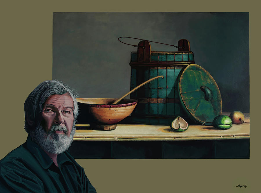 Portrait of Helmantel and Still Life Painting Painting by Paul Meijering