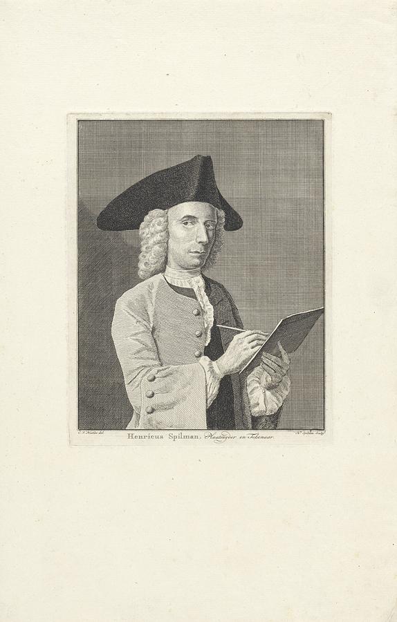 Portrait of Hendrik Spilman, Hendrik Spilman, after Cornelis van Noorde,  Painting by MotionAge Designs