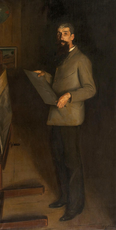 Portrait of Henri Guerard Painting by Jacques-Emile Blanche