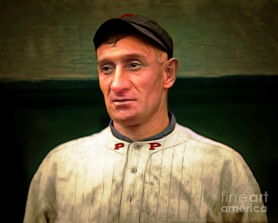 Portrait of Honus Wagner Colorized 20210515 v2 Photograph by Wingsdomain Art and Photography