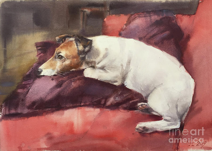 Portrait Painting - Portrait of Jack Russell called Robin Hood by Andrey Svistunov