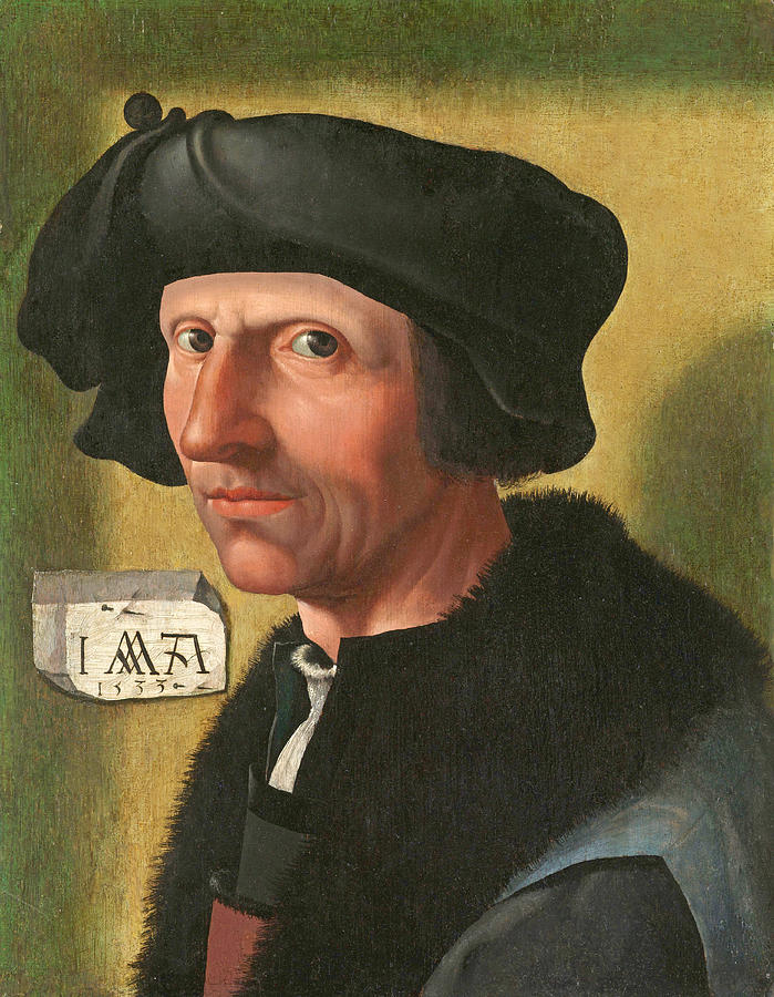 Portrait of Jacob Cornelisz van Oostsanen Painting by Workshop of Jacob Cornelisz van Oostsanen