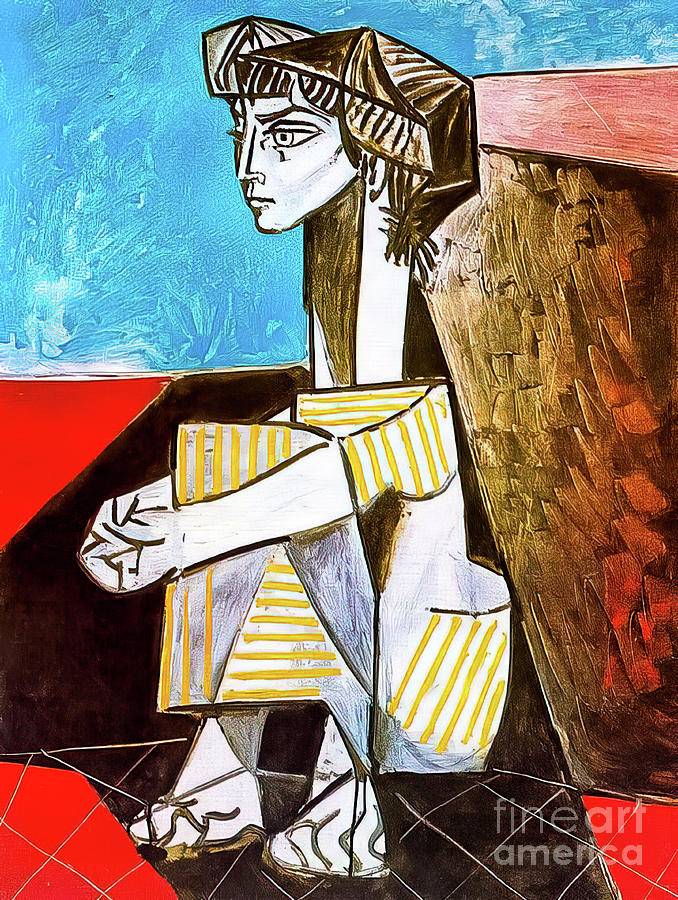 Portrait of Jacqueline Roque With Her Hands Crossed by Pablo Pic Painting by Pablo Picasso