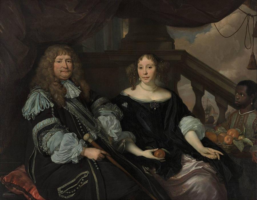 Portrait of Jan van Amstel 1618-1669 and Anna Boxhoorn 1642-1726 with a ...