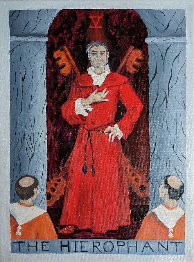 portrait of Jim as the hierophant dressed as Dr. Pozzi Painting by Violet Jaffe