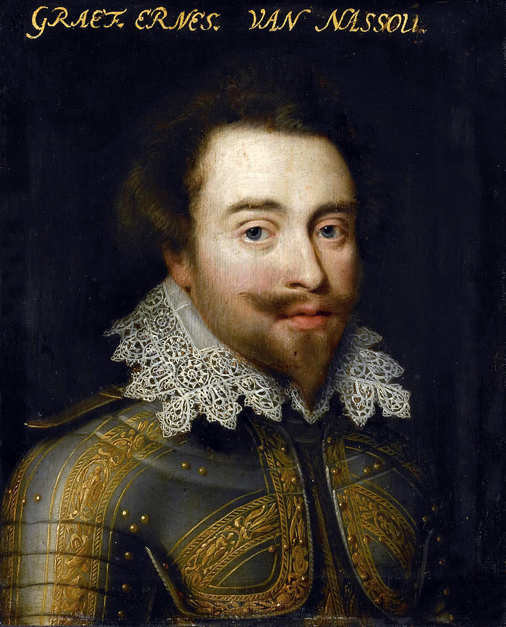 Portrait of Johan Ernst I, Count of Nassau-Siegen Painting by Workshop of Jan Anthonisz van Ravesteyn