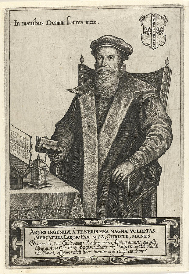 Portrait of Johannes Radermaker Drawing by Jan Diricks van Campen