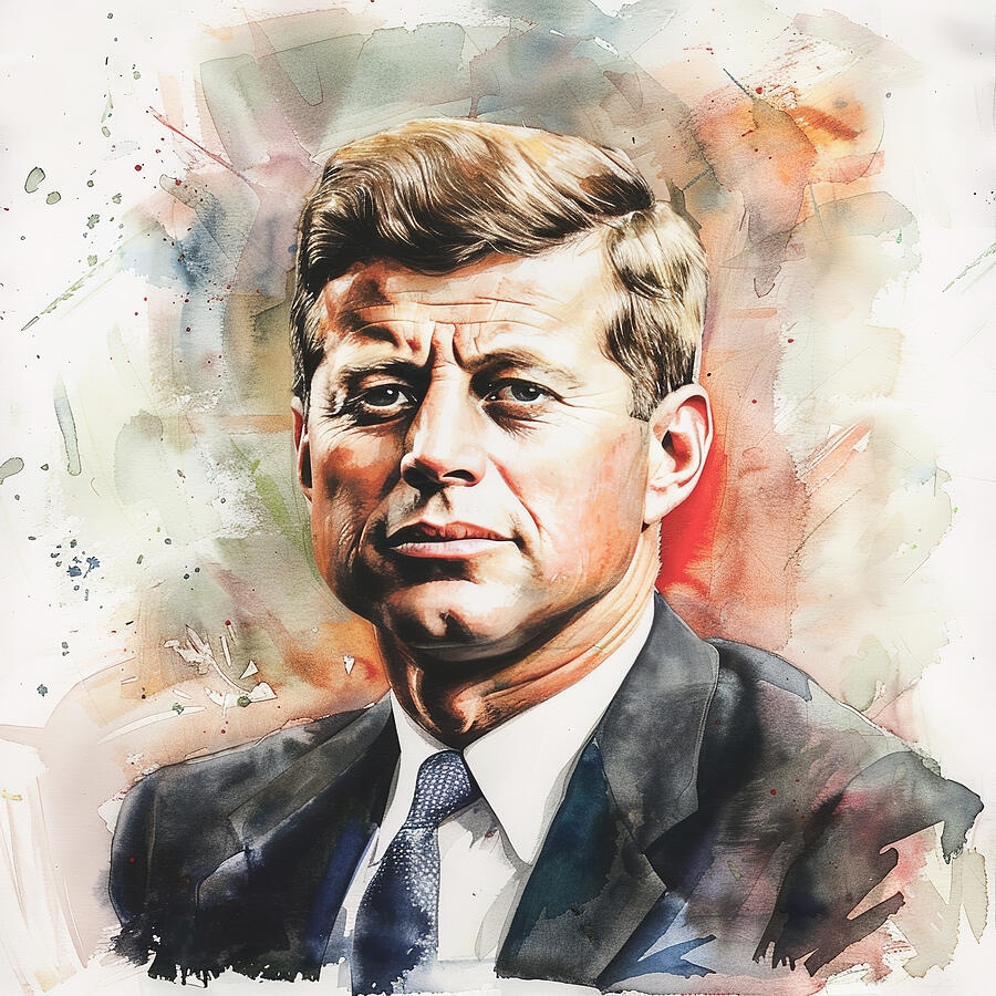 Portrait Of John F. Kennedy Digital Art