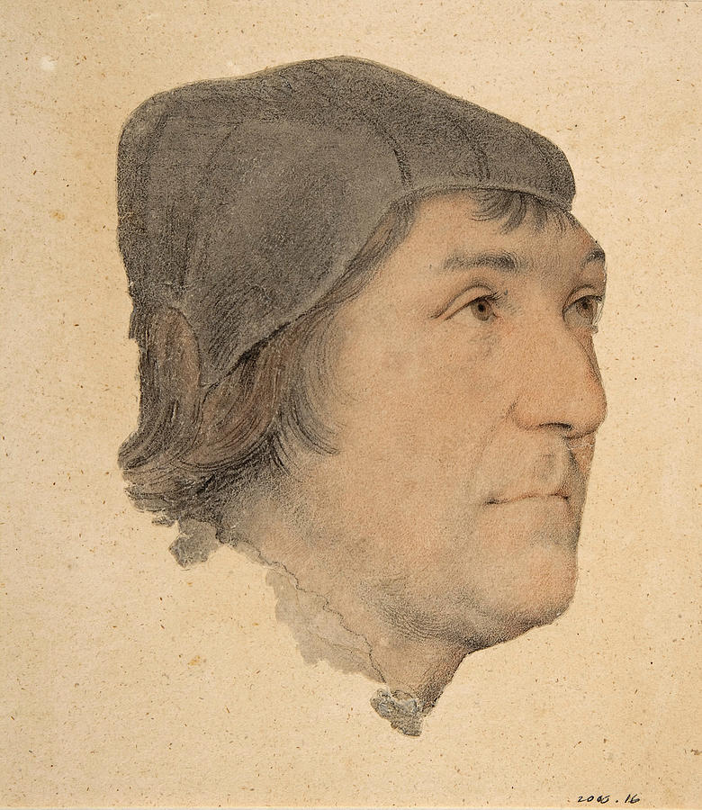 Portrait of John Poyntz Drawing by Attributed to Hans Holbein the Younger