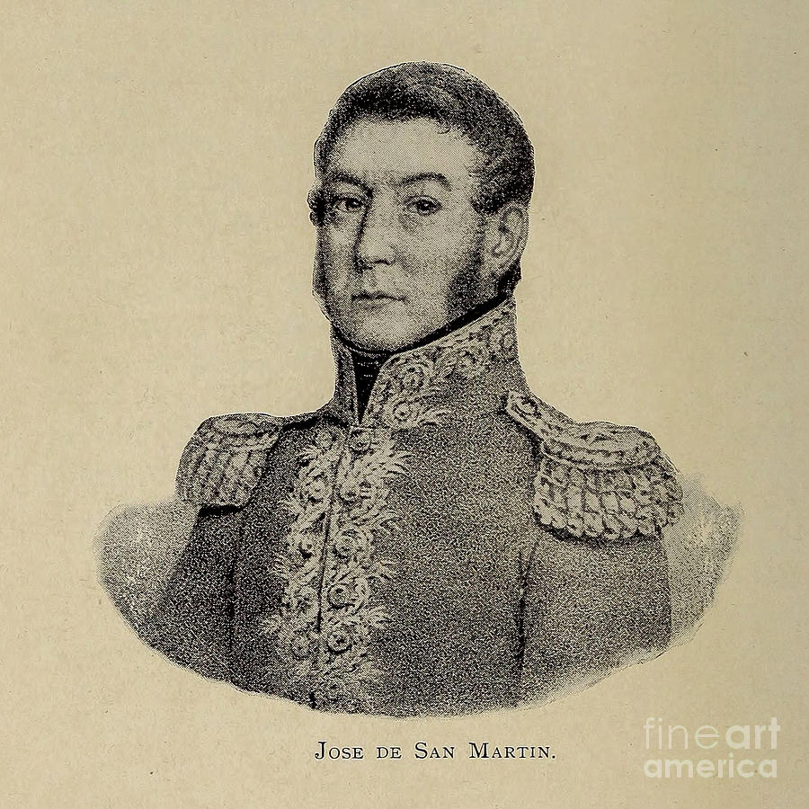 Portrait Of Jose De San Martin M3 Drawing