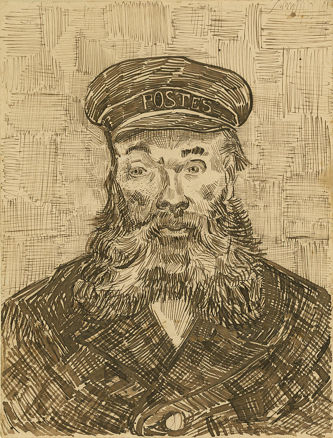 Portrait of Joseph Roulin 2 Drawing by Vincent van Gogh