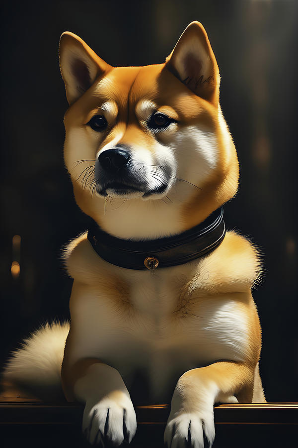 Portrait of Kabosu, a Shiba Inu dog Digital Art by Any Style Art - Fine ...