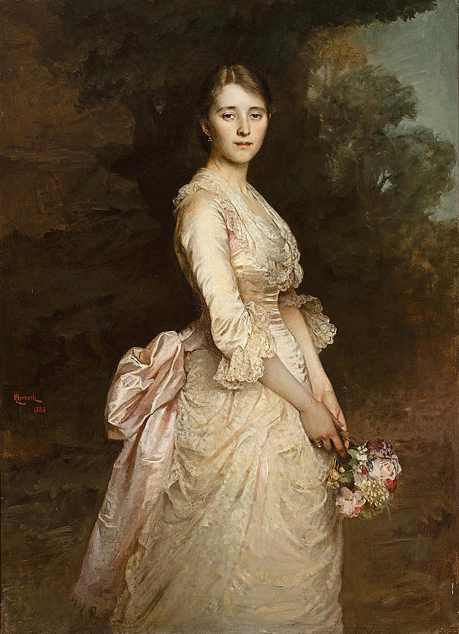 Portrait of Karolina Janina Leonia Wereszczakowa Painting by Leopold ...