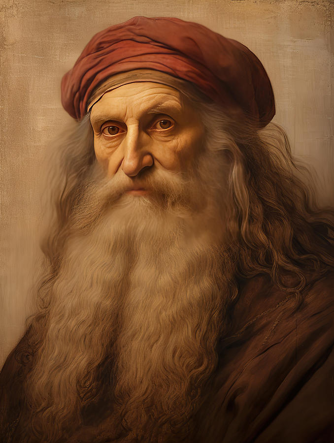 Portrait of Leonardo da Vinci Painting by Matt Black - Fine Art America