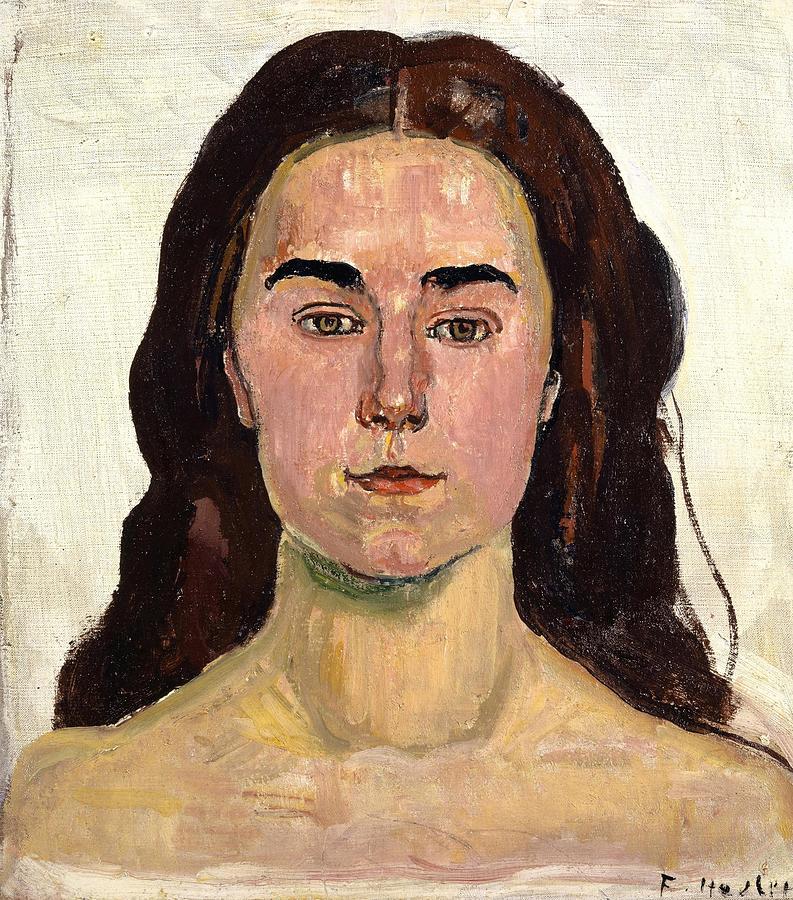 Portrait Of Lina Crot Painting by Ferdinand Hodler Swiss