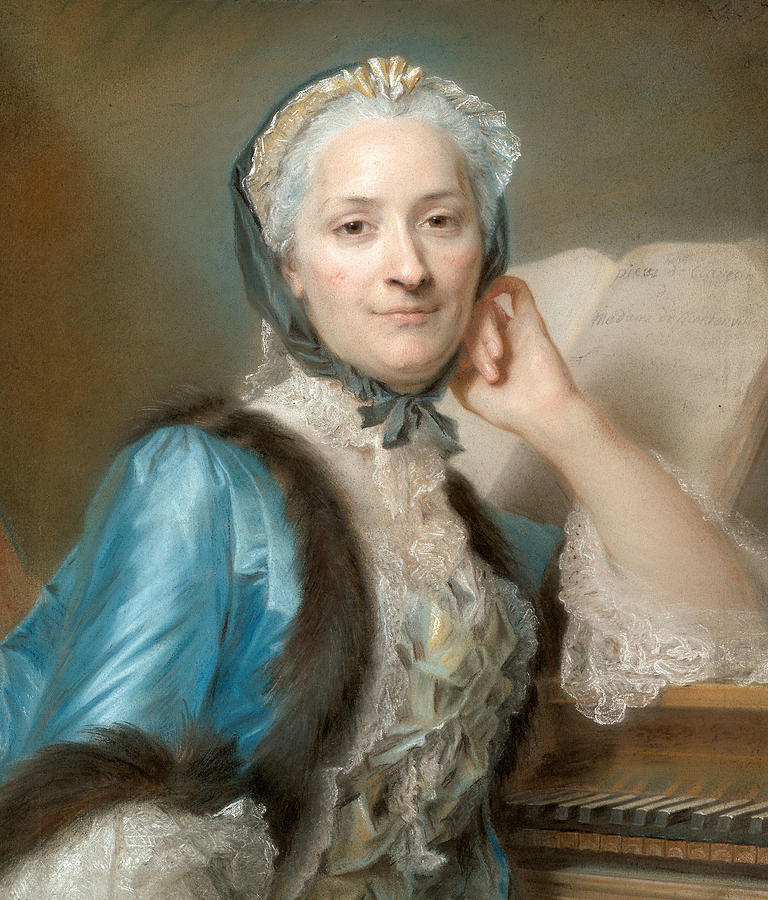 Portrait of Madame Anne-Jeanne Cassanea de Mondonville Pastel by Maurice Quentin de La Tour