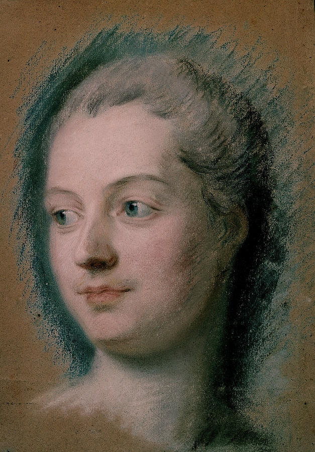 Portrait of Madame de Pompadour -1721-64- - 1752 - 32x24 cm - pastel on paper - Rococo. Painting by Maurice De La Tour Quentin -1704-1788- Portrait of Madame de Pompadour -1721-64- - 1752 - 32x24 cm - pastel on paper - Rococo. Painting by Maurice De La Tour Quentin -1704-1788-