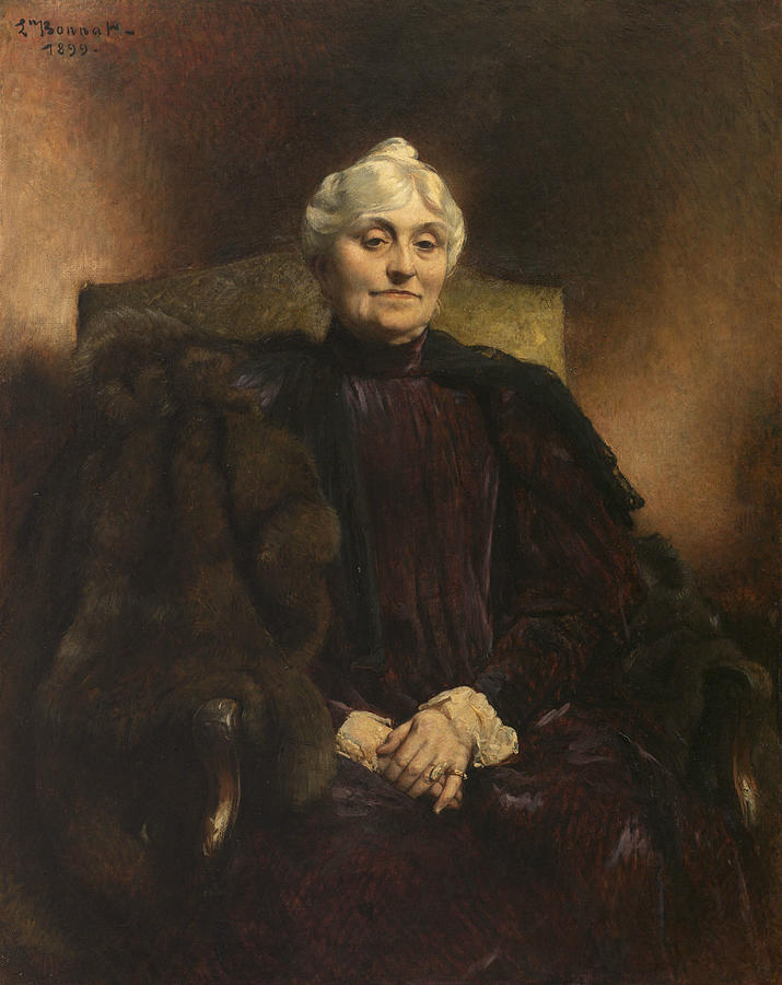 Portrait of Madame Dubernet Painting by Leon Bonnat