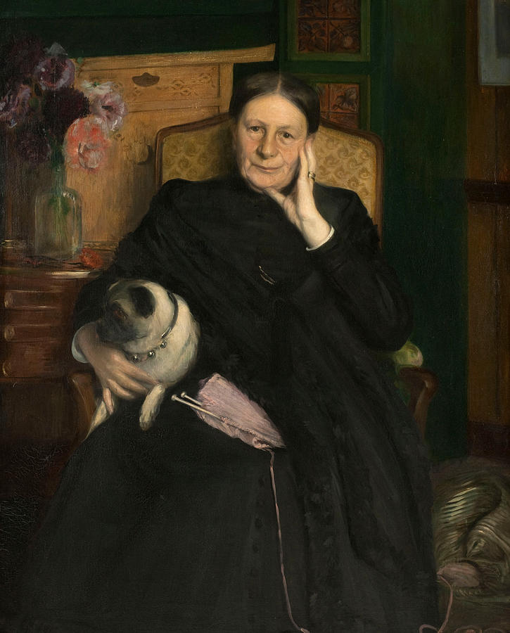 Portrait of Madame Emile Blanche, Mother of the Artist Painting by Jacques-Emile Blanche