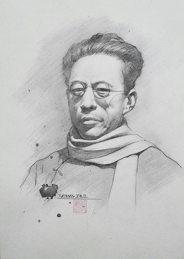 Portrait of man #22213 Drawing by Hongtao Huang