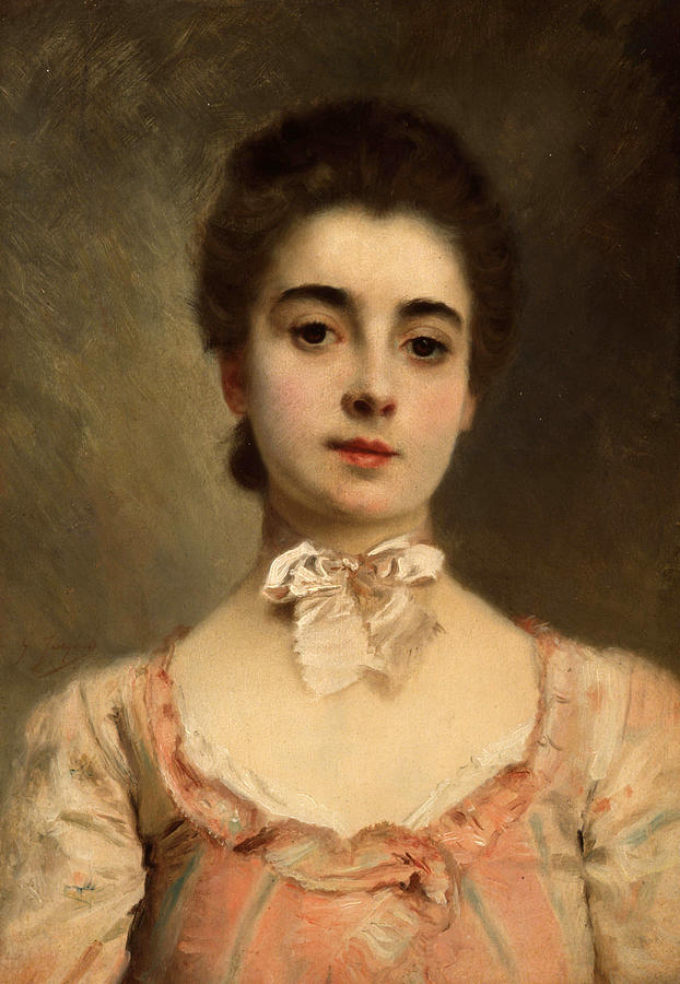 Portrait Painting - Portrait of Manon  by Gustave Jean Jacquet