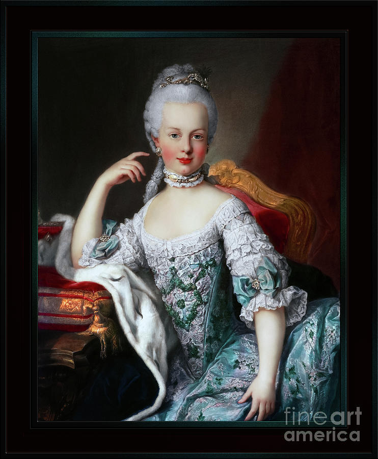 Portrait Of Marie Antoinette of Austria by Martin van Meytens Old Masters Xzendor7 Reproductions Painting by Rolando Burbon