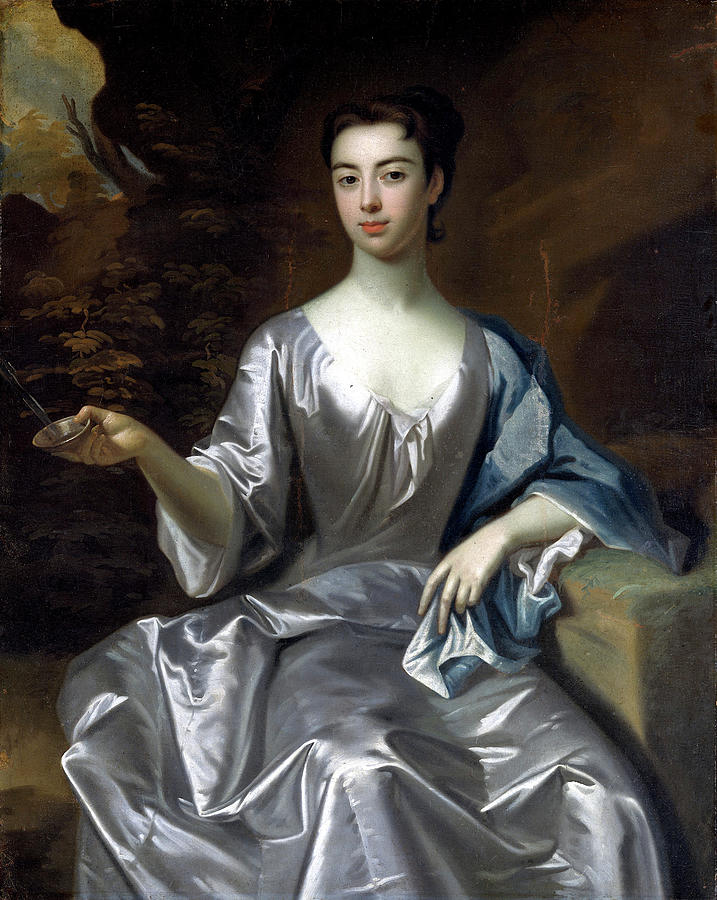 Portrait of Maria Taylor Byrd Painting by School of Sir Godfrey Kneller ...