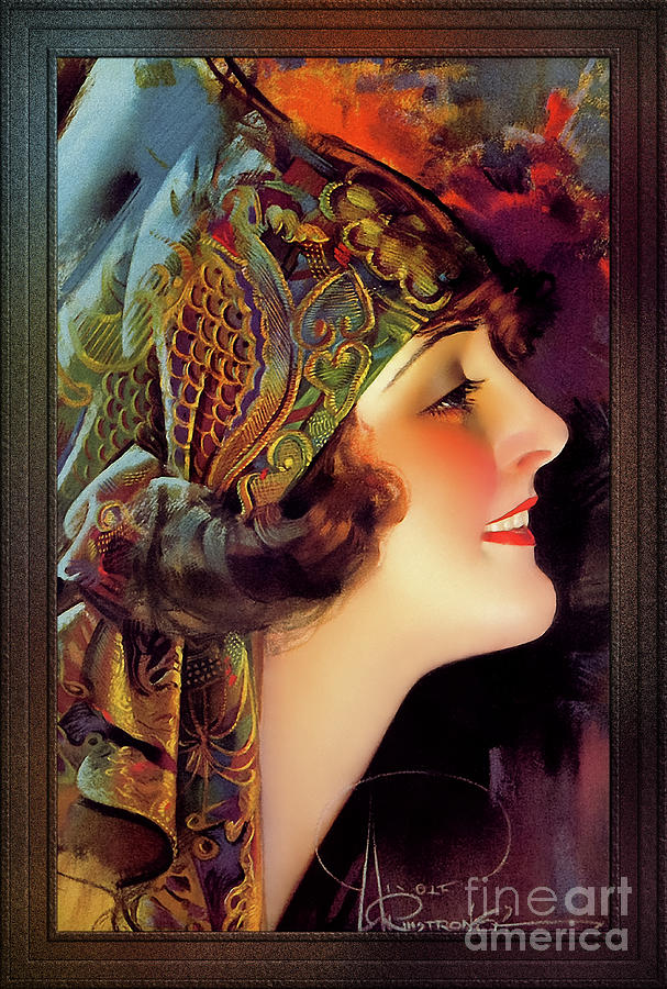 Portrait Of Martha Mansfield by Rolf Armstrong Vintage Xzendor7 Old Masters Art Reproductions Painting by Xzendor7