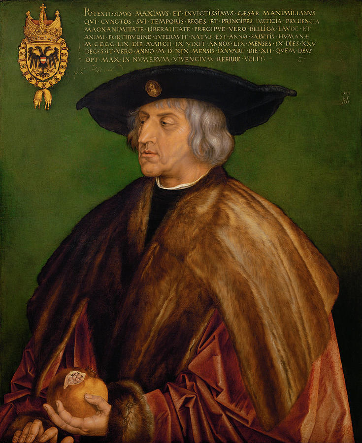 Portrait of Maximilian I is a Northern Renaissance oil on canvas painting created by Albrech Painting by MotionAge Designs