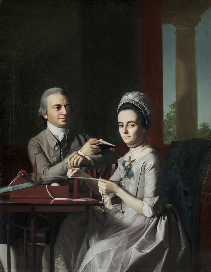 John Singleton Copley Painting - Portrait of Mr  and Mrs  Thomas Mifflin  Sarah Morris   by John Singleton Copley