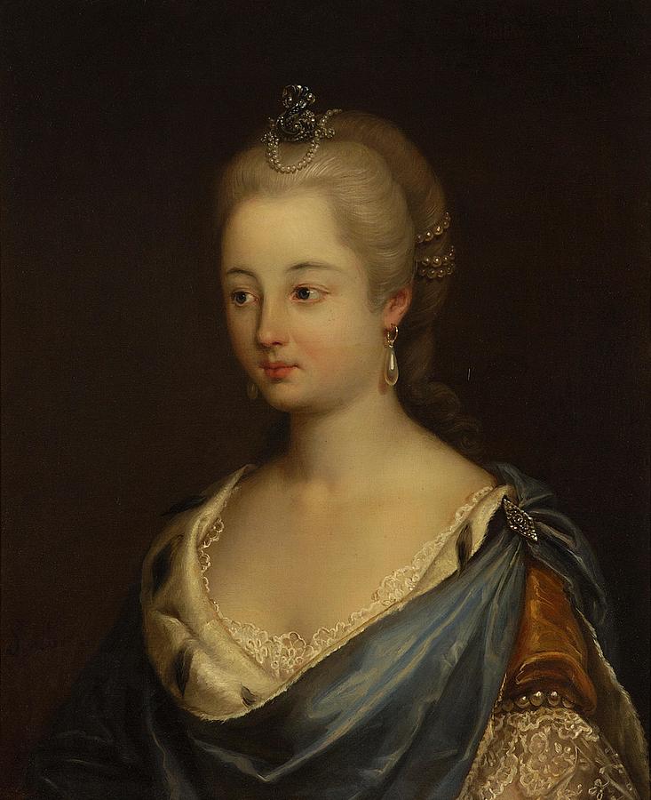 Portrait of Mrs Kruszewska nee Komorowska Painting by Jakob Jozef ...
