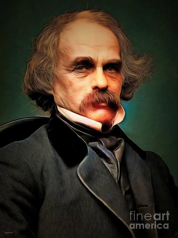 Portrait of Nathaniel Hawthorne Artist Version 20210328 Photograph by Wingsdomain Art and Photography