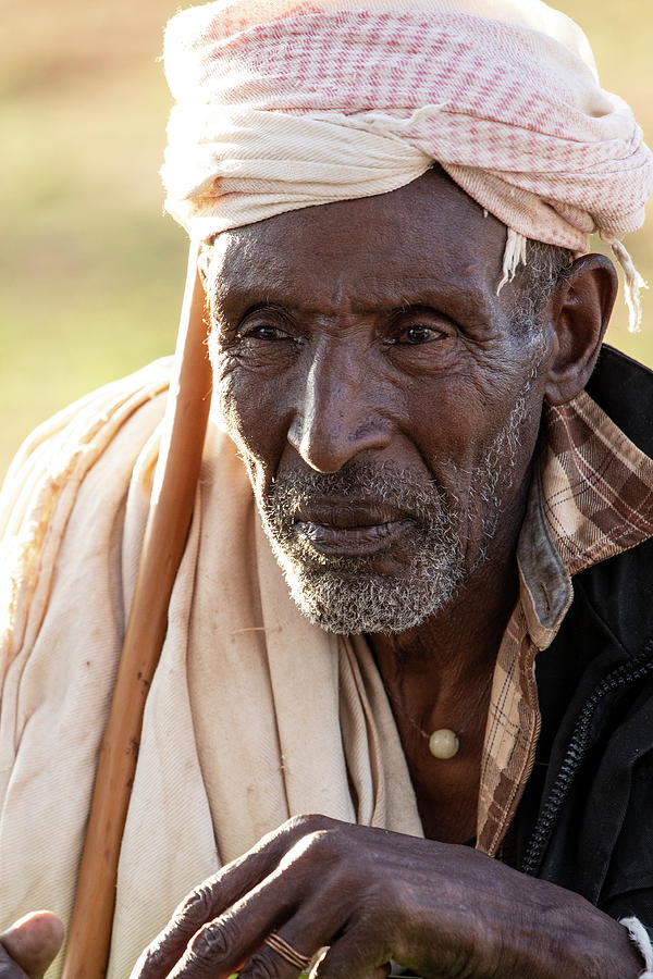 Portrait of old man in Ethiopia Photograph by John Wollwerth - Pixels